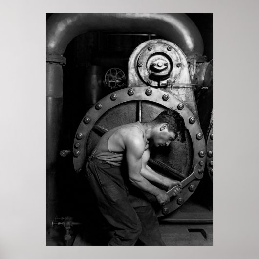 De POWERHOUSE MECHANIC - 1920 - LEWIS HINE Poster (Voorkant)