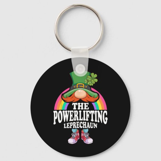 De Powerlifting Leprechaun St Patricks Day Kostuum Sleutelhanger (Voorkant)