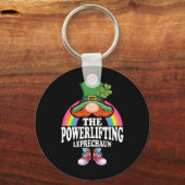 De Powerlifting Leprechaun St Patricks Day Kostuum Sleutelhanger (Voorkant)