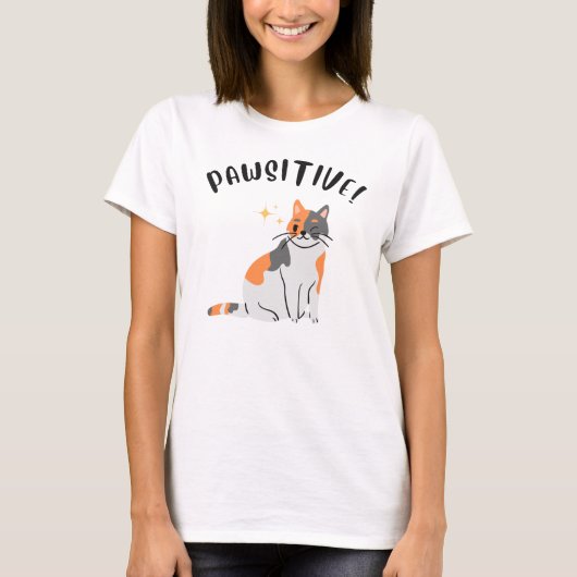 De POZITIEVE Kat - Dames T-Shirt (Voorkant)