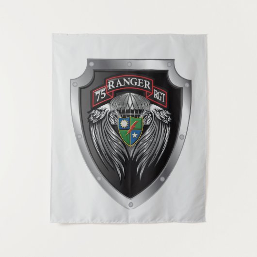 De prachtige 75e Ranger Regimental Scroll Wandkleed (Voorkant)