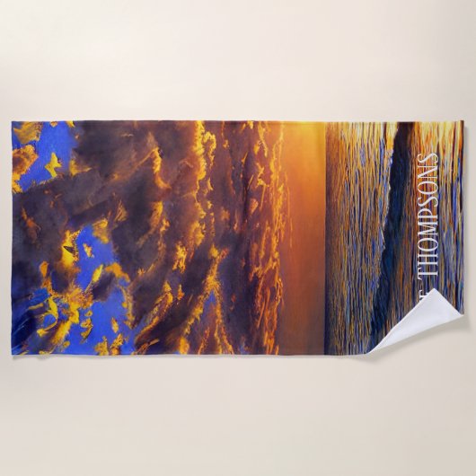 De prachtige Beach Sunset in de Bahama's Strandlaken (Voorkant)