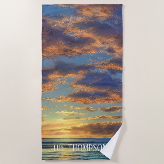 De prachtige Beach Sunset in de Bahama's Strandlaken (Voorkant)