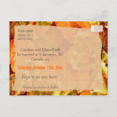De prachtige de kleurenbladeren van de herfst spar aankondigingskaart (Achterkant)