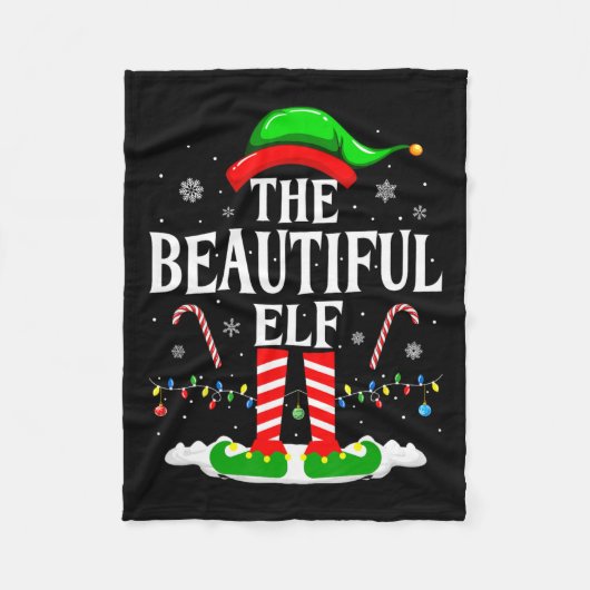 De prachtige Elf Grappige Kerstmis Matching Famili Fleece Deken (Voorkant)