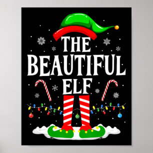De prachtige Elf Grappige Kerstmis Matching Famili Poster
