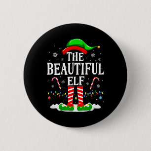 De prachtige Elf Grappige Kerstmis Matching Famili Ronde Button 5,7 Cm