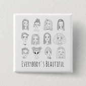 De prachtige Feministische Button van de Doodle Ar (Voorkant)