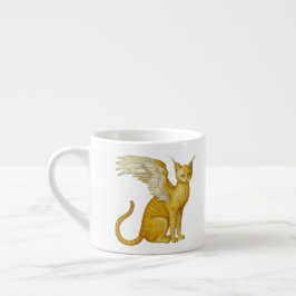 De prachtige gevleugelde kat espresso kop