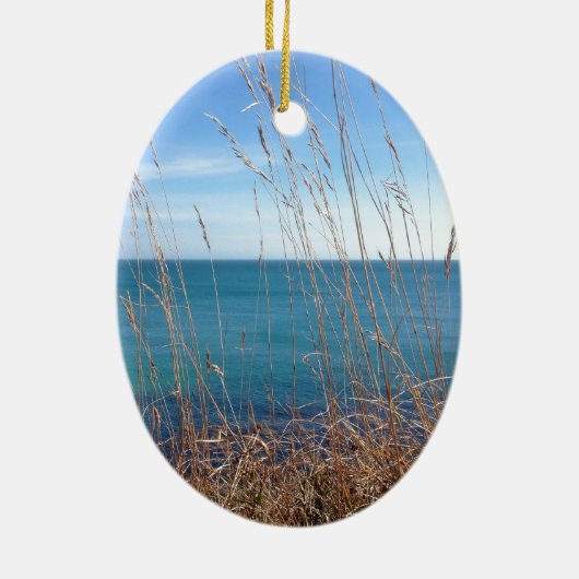 De prachtige gras en Zee Keramisch Ornament (Achterkant)