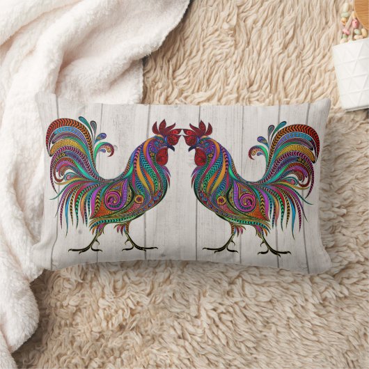 De prachtige haan lumbaal kussen - zie terug (Deken)