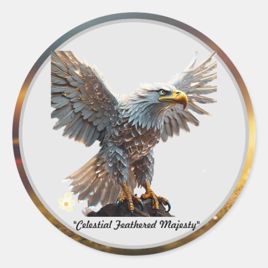 "De prachtige houding van de adelaar" Ronde Sticker (Voorkant)