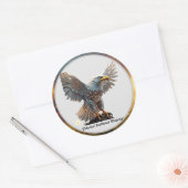 "De prachtige houding van de adelaar" Ronde Sticker (Envelop)