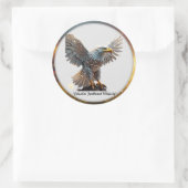"De prachtige houding van de adelaar" Ronde Sticker (Tas)