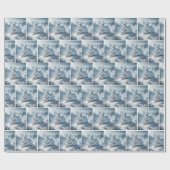 De prachtige kerstkerk in de bergen cadeaupapier (Vlak)