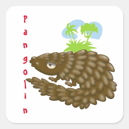 De prachtige kleine pangolin vierkante sticker (Voorkant)