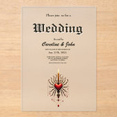 De prachtige kunst van de gotische elegantie. acryl uitnodigingen (Voorkant)