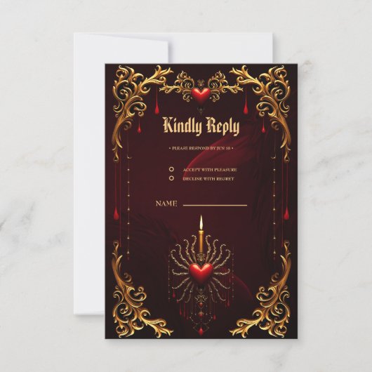 De prachtige kunst van de gotische elegantie. Ro RSVP Kaartje (Voorkant)