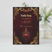 De prachtige kunst van de gotische elegantie. Ro RSVP Kaartje (Staand voorkant)