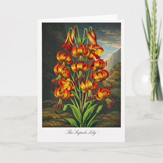 De Prachtige Lelie — Moderne Botanische Herinterpr Kaart (Voorkant)