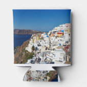 De prachtige Oia in Santorini, Griekenland Blikjeskoeler (Achterkant)