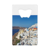 De prachtige Oia in Santorini, Griekenland Creditkaart Flessenopener (Achterkant)