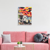 De prachtige paraplu's van Quebec City Canvas Afdruk (Insitu (Woonkamer))