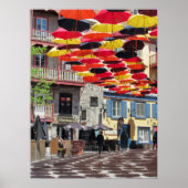 De prachtige paraplu's van Quebec City Poster (Voorkant)