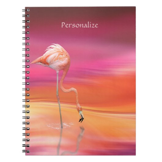De prachtige Roze Flamingo Surreal kleuren persona Notitieboek (Voorkant)