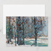 De prachtige sneeuwscène van de winter met blauwe  feestdagenkaart (Voorkant / Achterkant)