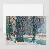 De prachtige sneeuwscène van de winter met blauwe  feestdagenkaart (Voorkant / Achterkant)