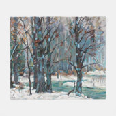 De prachtige sneeuwscène van de winter met blauwe fleece deken (Voorkant (Horizontaal))