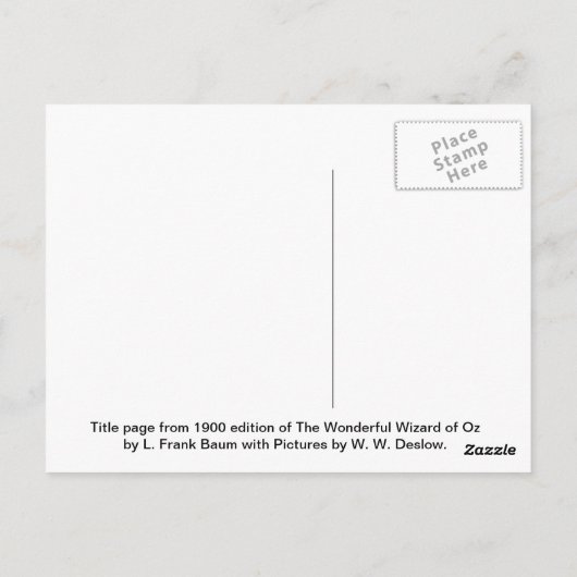 De prachtige Tovenaar van Oz — 1900 Briefkaart (Achterkant)