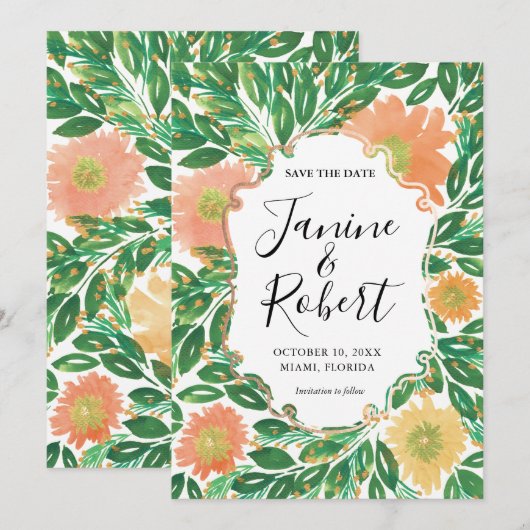 De prachtige Vloerzere Waterverf die sparen de Dat Kaart (Voorkant / Achterkant)