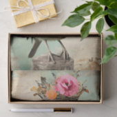 De prachtige vogel in een kroon collage decoupage tissuepapier (Geschenk)