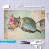 De prachtige vogel in een kroon collage decoupage tissuepapier (Craft)