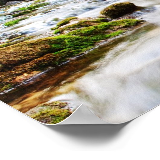 De prachtige waterval in het bos, herfst poster (Hoek)