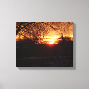 De prachtige Winterzonsopgang in Missouri Canvas Afdruk