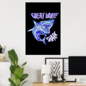 De prachtige witte haai poster (Thuiskantoor)