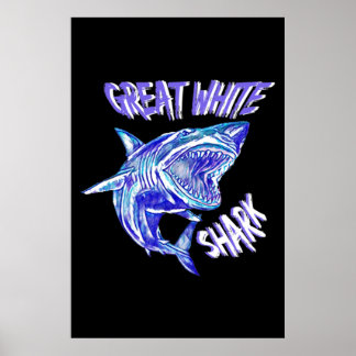 De prachtige witte haai poster