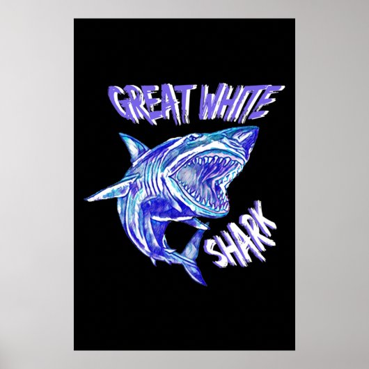 De prachtige witte haai poster (Voorkant)