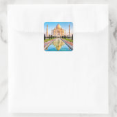 De prachtige Witte Marmer Taj Mahal van India Vierkante Sticker (Tas)