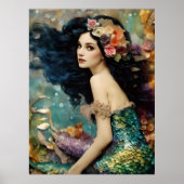 De prachtige zeemeermin collage poster (Voorkant)