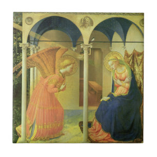 De Prado-aankondiging door Fra Angelico Tegeltje