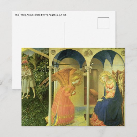 De Prado Annunciatie door Fra Angelico Briefkaart (Voorkant / Achterkant)