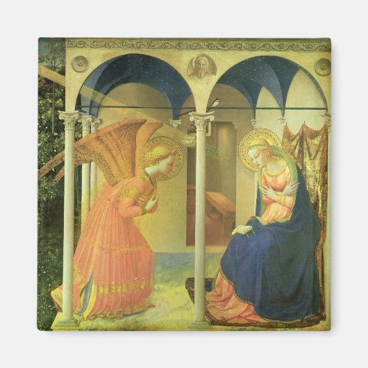 De Prado Annunciatie door Fra Angelico Magneet (Voorkant)