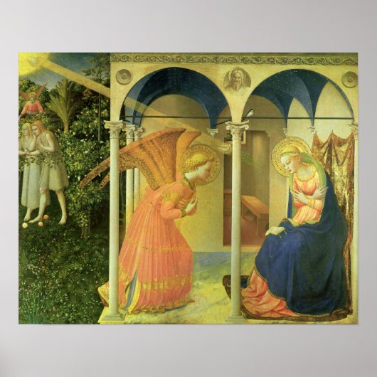 De Prado Annunciatie door Fra Angelico Poster (Voorkant)