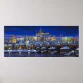 De Prague Panorama Charles Bridge Prague Castle Poster (Voorkant)