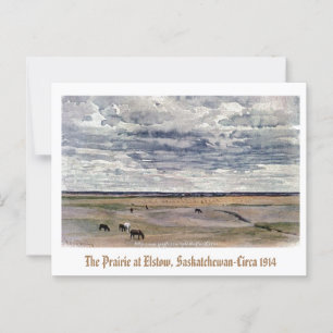 De prairie in Elstow, Saskatchewan-1914 Briefkaart