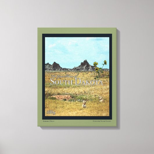 De Prairiegronden van South Dakota Canvas Afdruk (Voorkant)